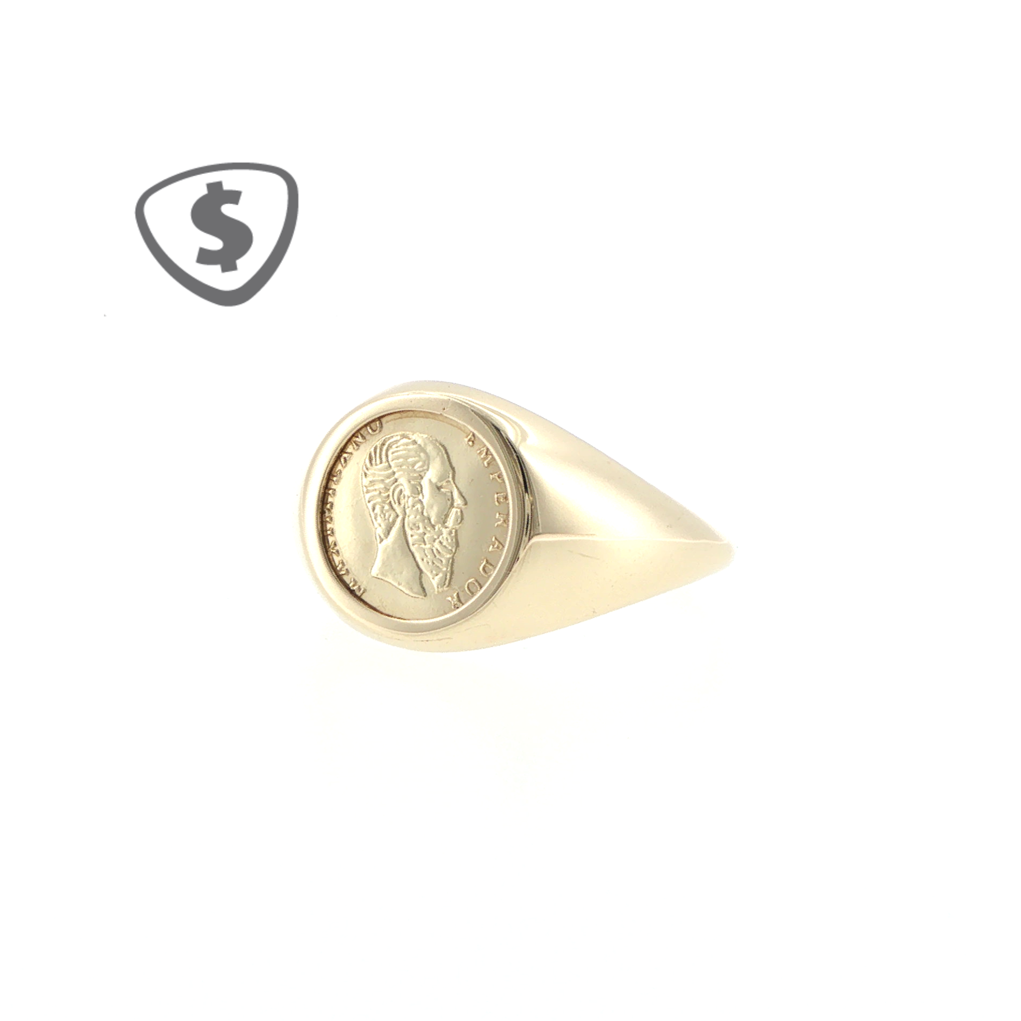 9ct Yellow Gold Emperor Portrait Signet Ring