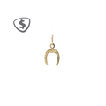 Engraved Horseshoe Charm Pendant in 9ct Yellow Gold