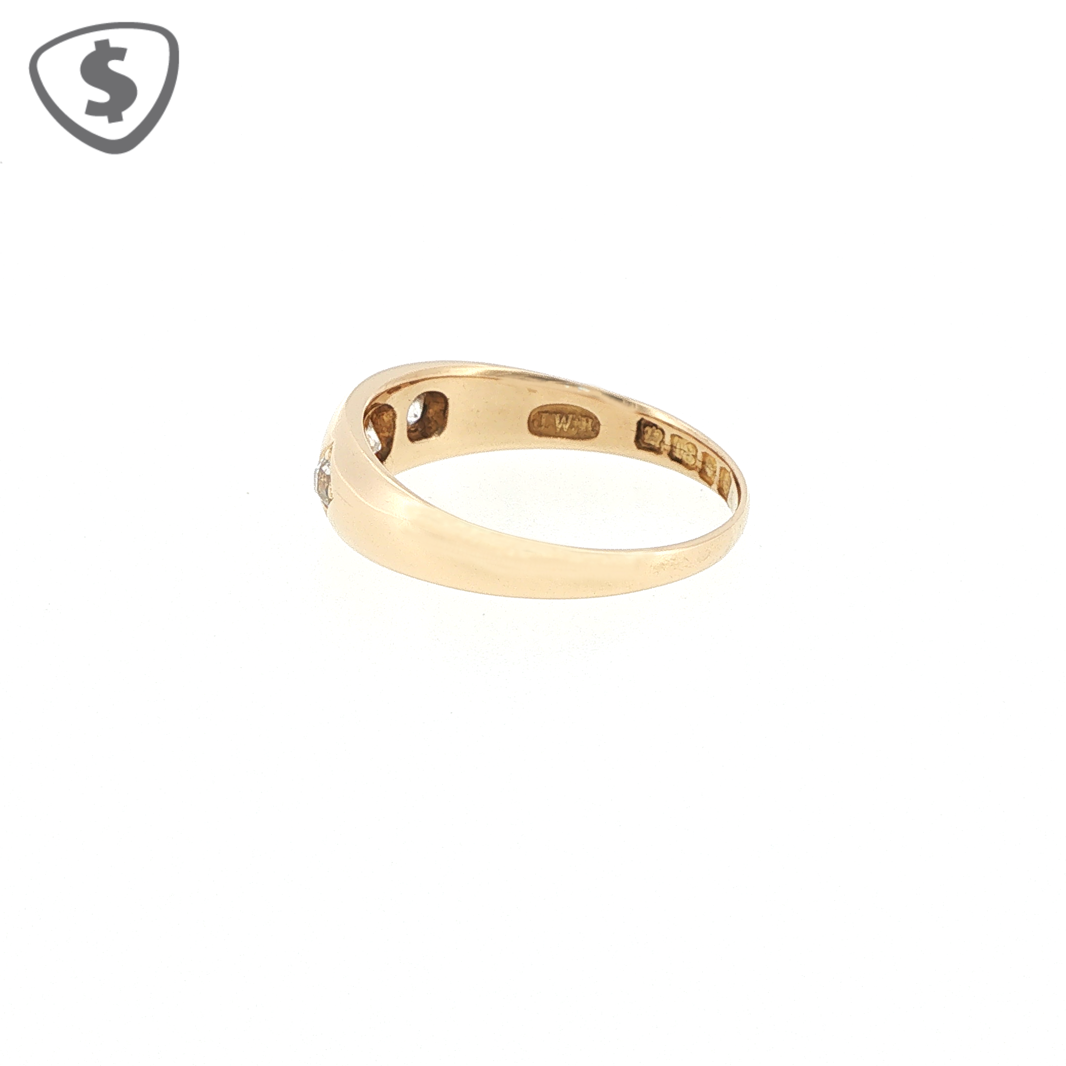18ct Yellow Gold Three Stone Gypsy Set Ring