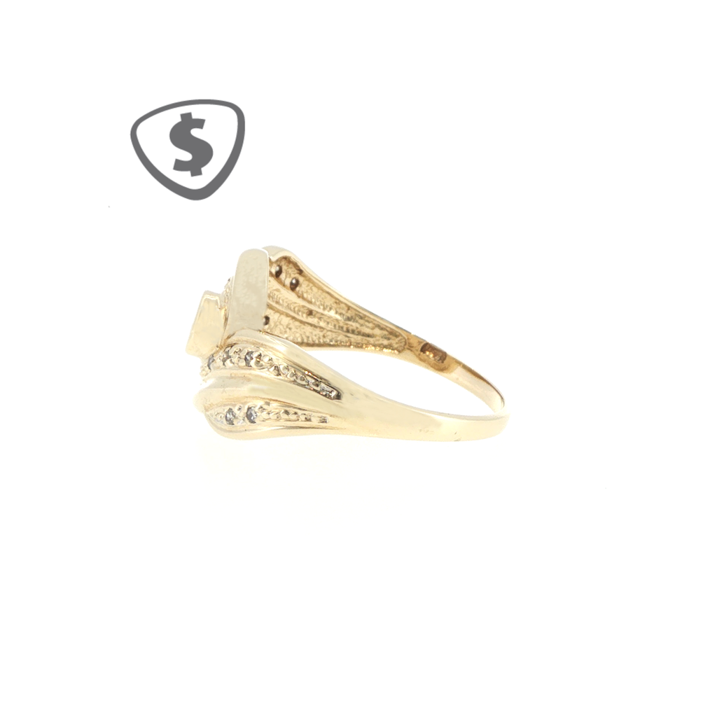 9ct Yellow Gold Diamond Swirl Cocktail Ring