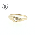 Sculpted 9ct Yellow Gold Ring with Diamond Accent