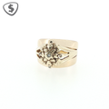 9ct Yellow Gold Textured Diamond Cluster Ring