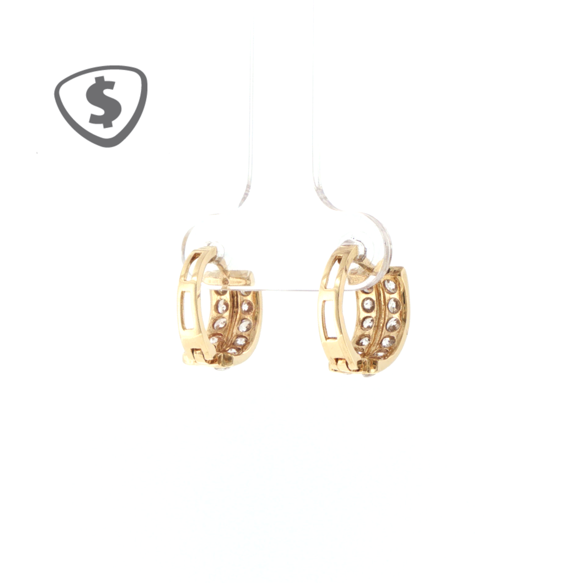 Double Row Channel-Set Hoop Earrings in 18ct Yellow Gold