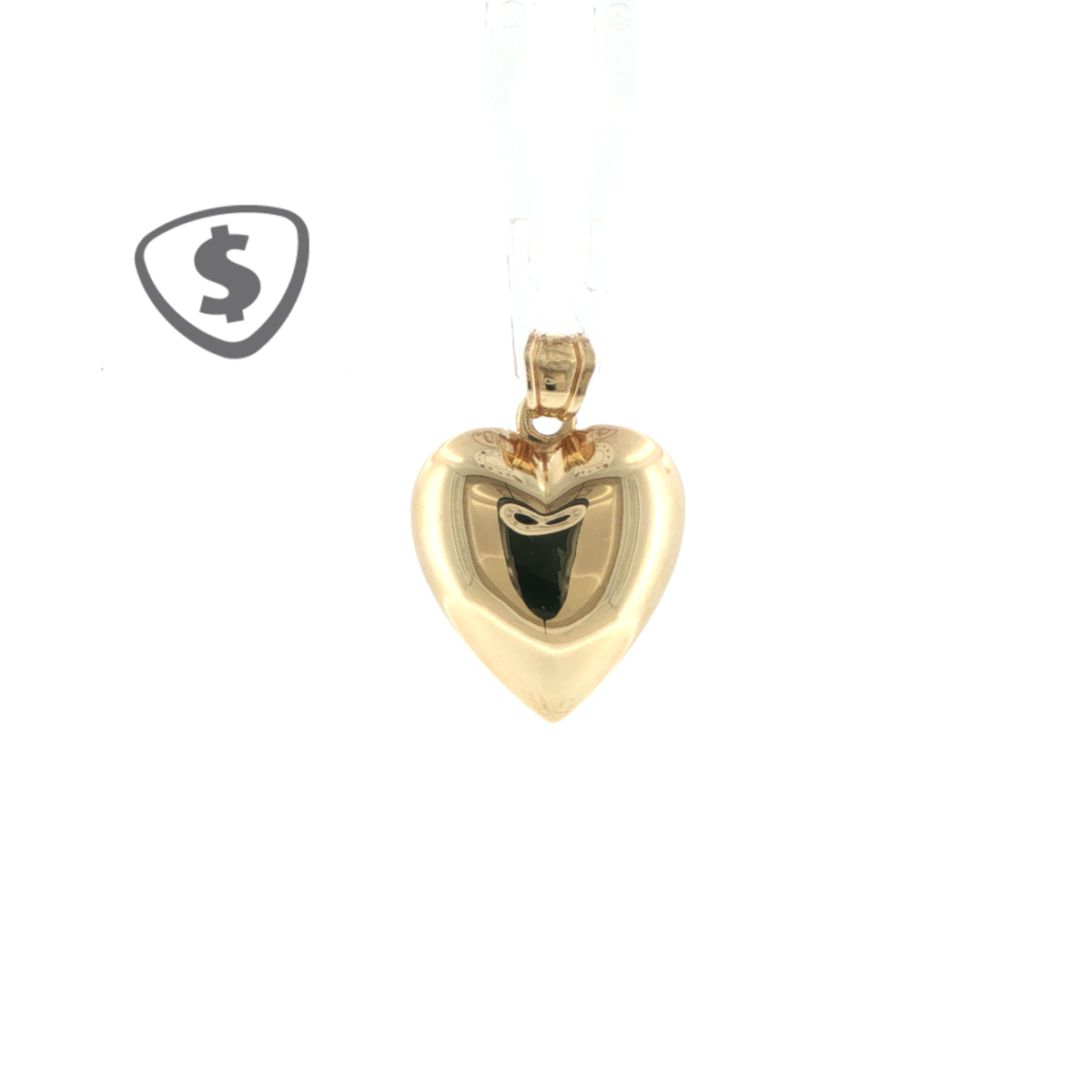Polished 9ct Yellow Gold Puffed Heart Pendant
