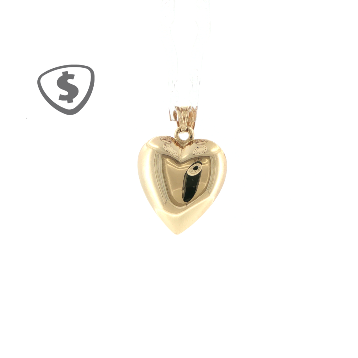 Polished 9ct Yellow Gold Puffed Heart Pendant