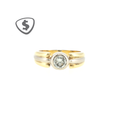 Two-Tone 18ct Yellow Gold Bezel Set Diamond Solitaire Ring