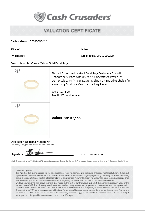 9ct Classic Yellow Gold Band Ring