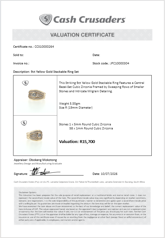 9ct Yellow Gold Stackable Ring Set