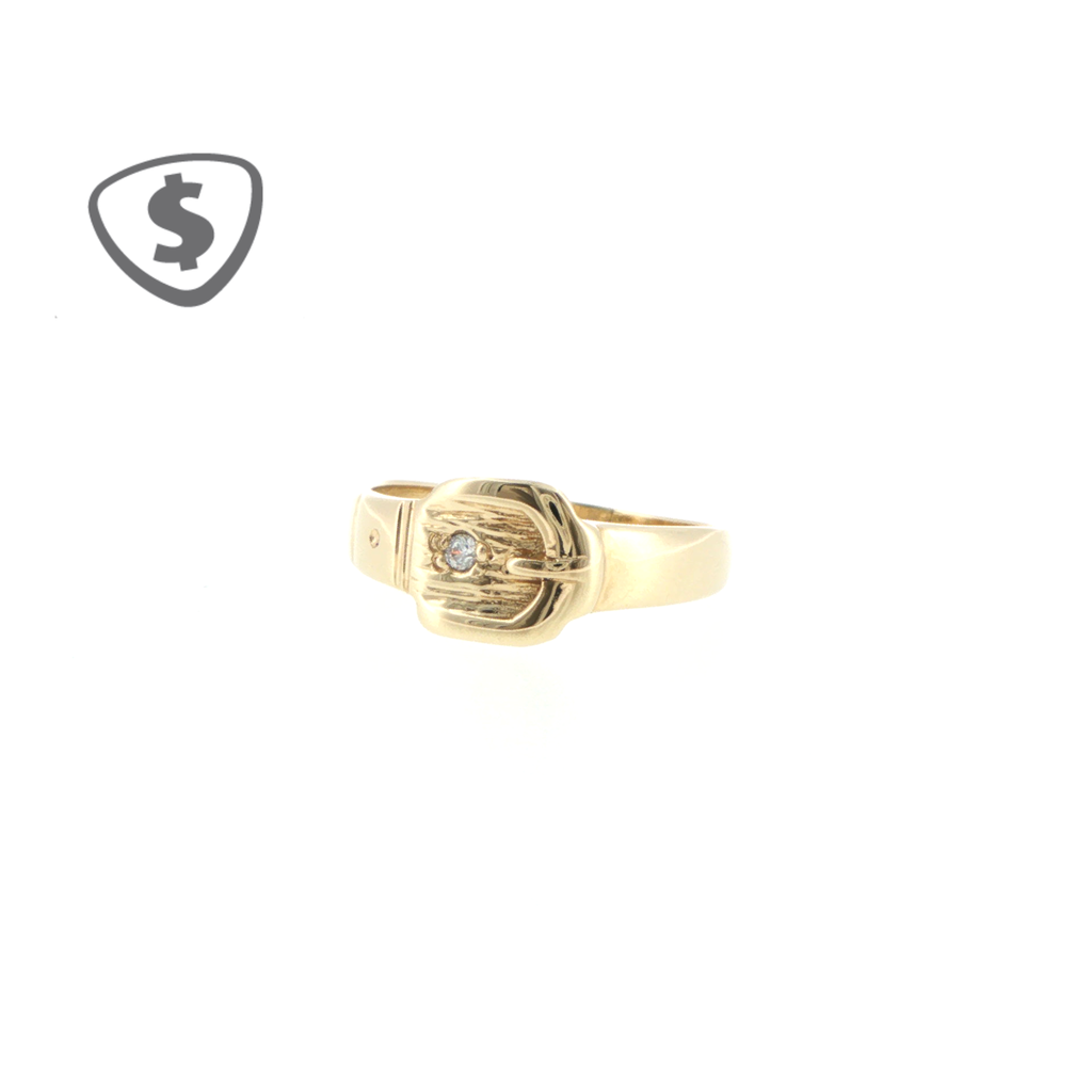 Diamond Buckle Ring in 9ct Yellow Gold