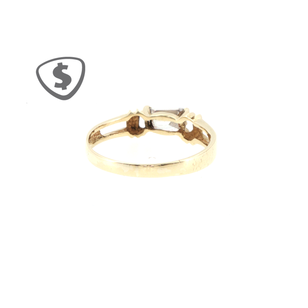 9ct Yellow Gold East-West Solitaire Ring