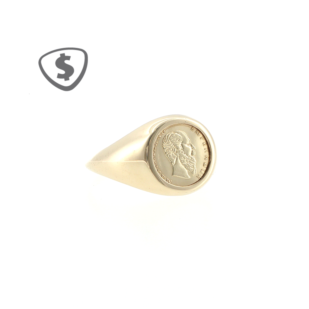 9ct Yellow Gold Emperor Portrait Signet Ring