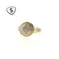 9ct Yellow Gold Halo Diamond Cluster Ring