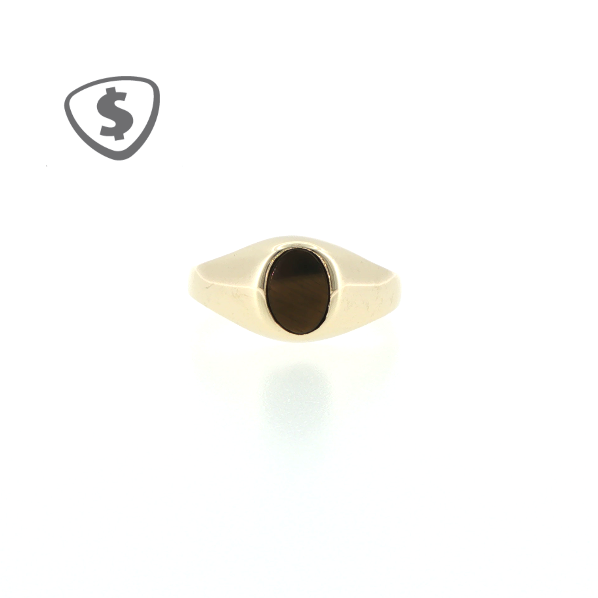 9ct Yellow Gold Oval Tigers Eye Signet Ring