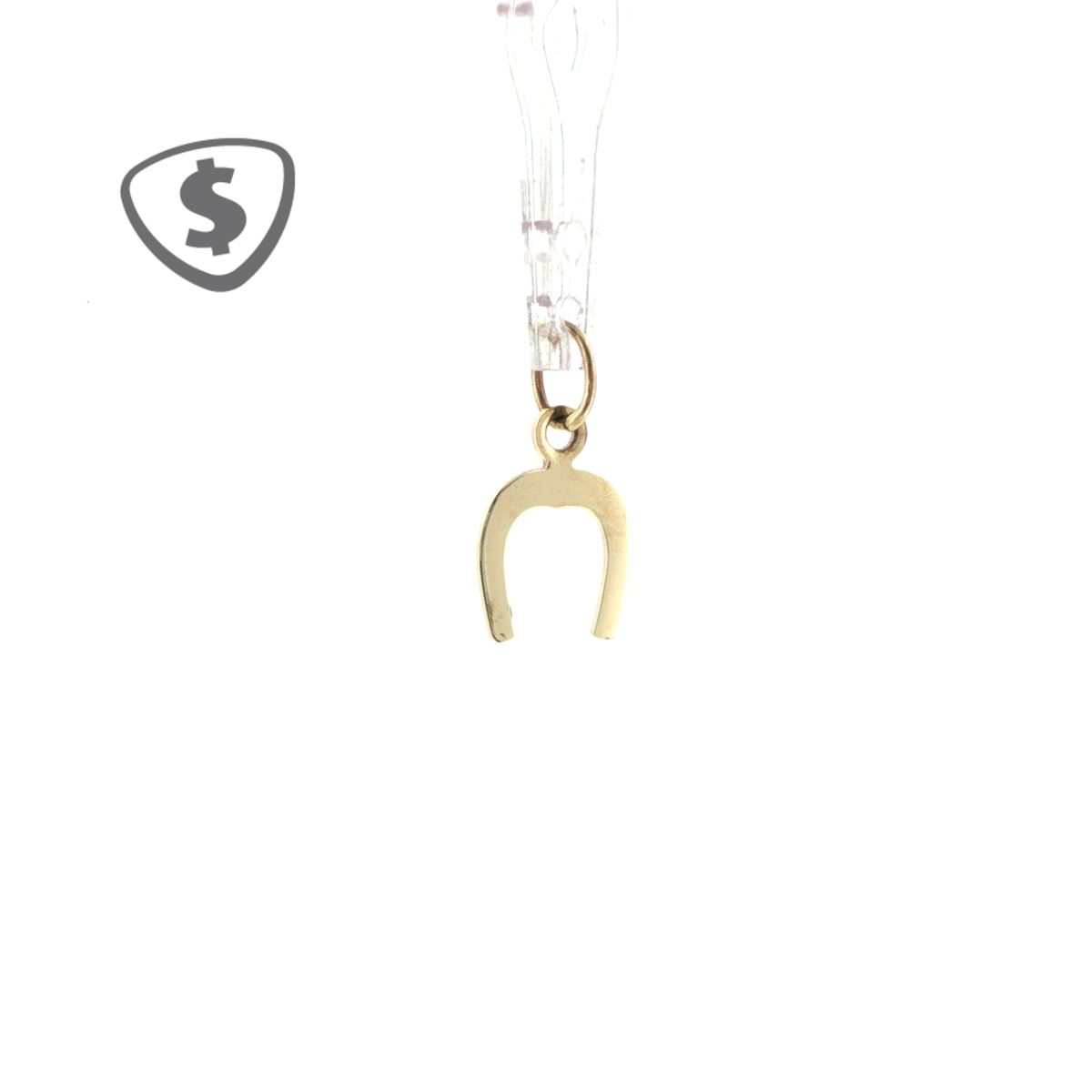 Engraved Horseshoe Charm Pendant in 9ct Yellow Gold