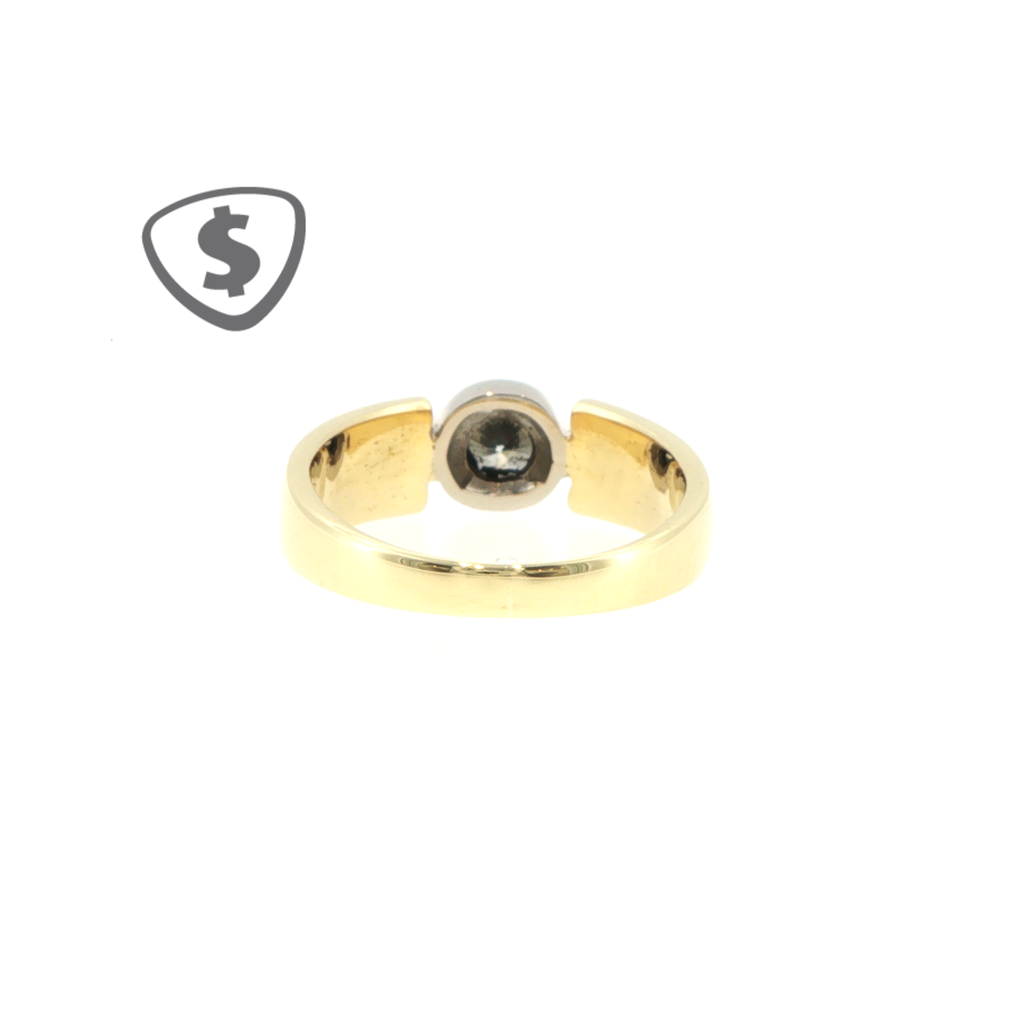 Two-Tone 18ct Yellow Gold Bezel Set Diamond Solitaire Ring
