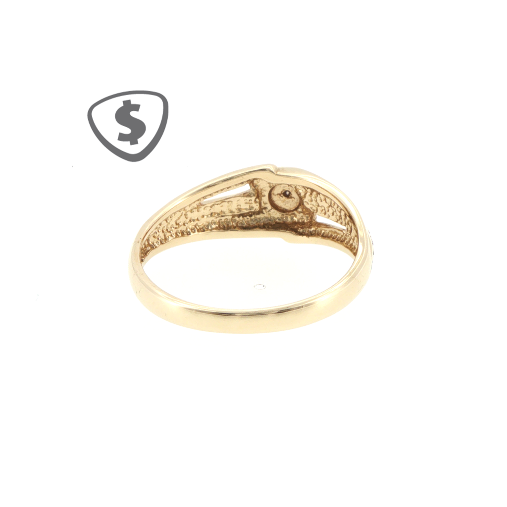 Diamond Solitaire Split Band Ring in 9ct Yellow Gold