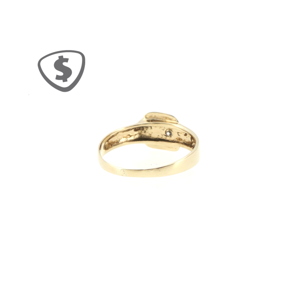 Diamond Buckle Ring in 9ct Yellow Gold