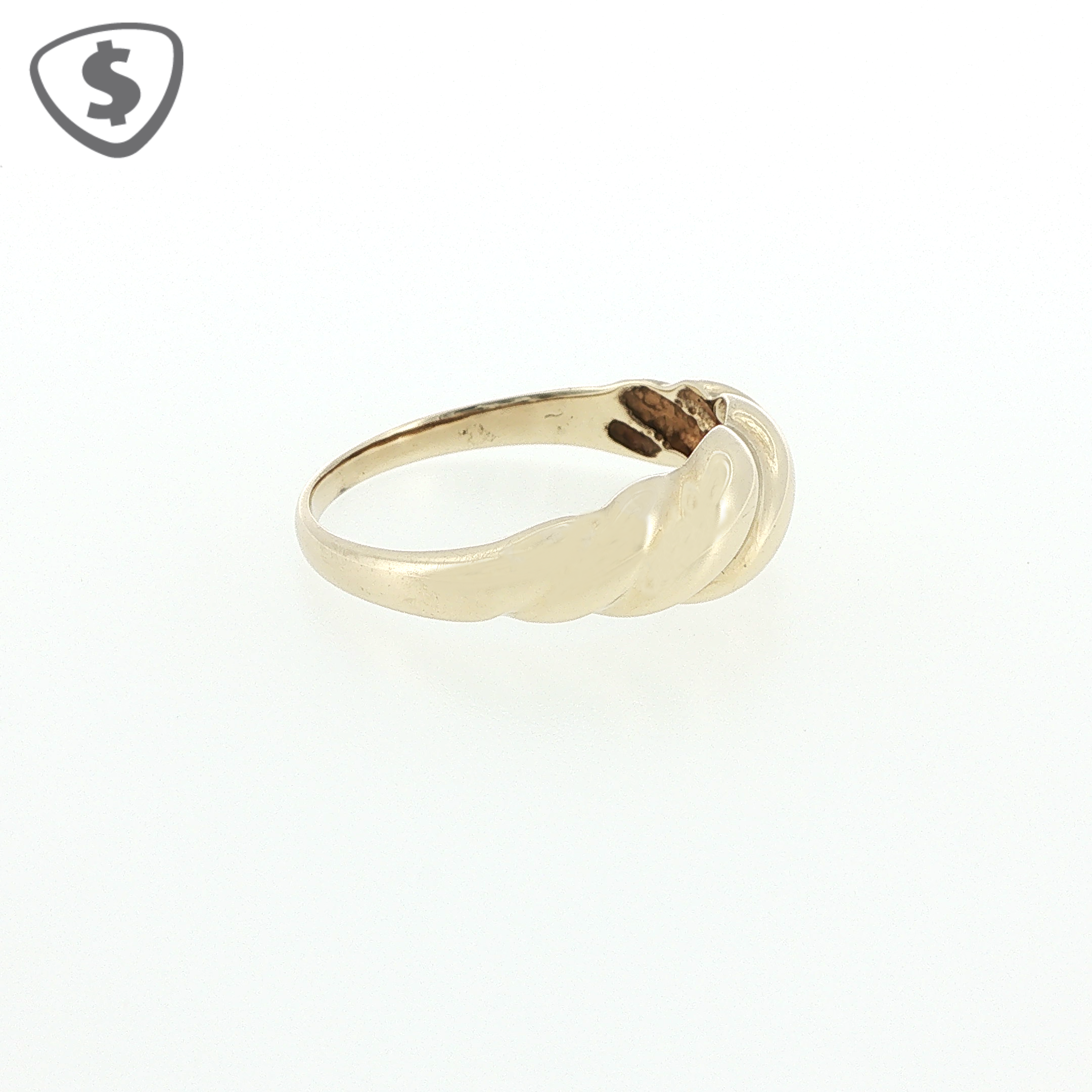 9ct Yellow Gold Dome Croissant Band Ring