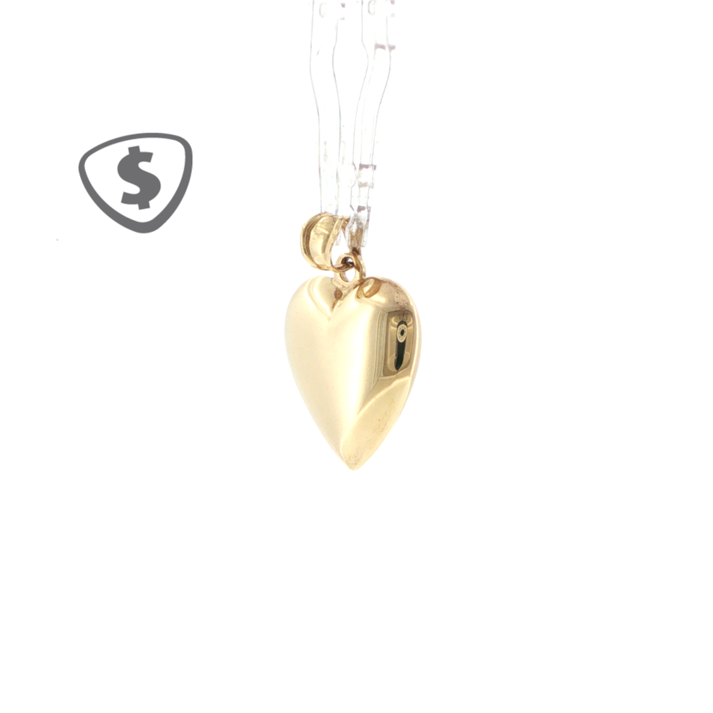 Polished 9ct Yellow Gold Puffed Heart Pendant