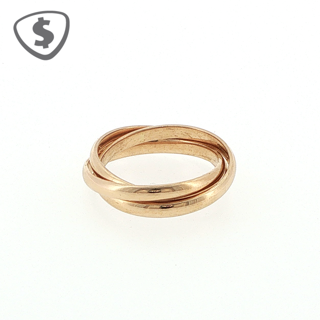 18ct Rose Gold Interlocking Triple Band Ring