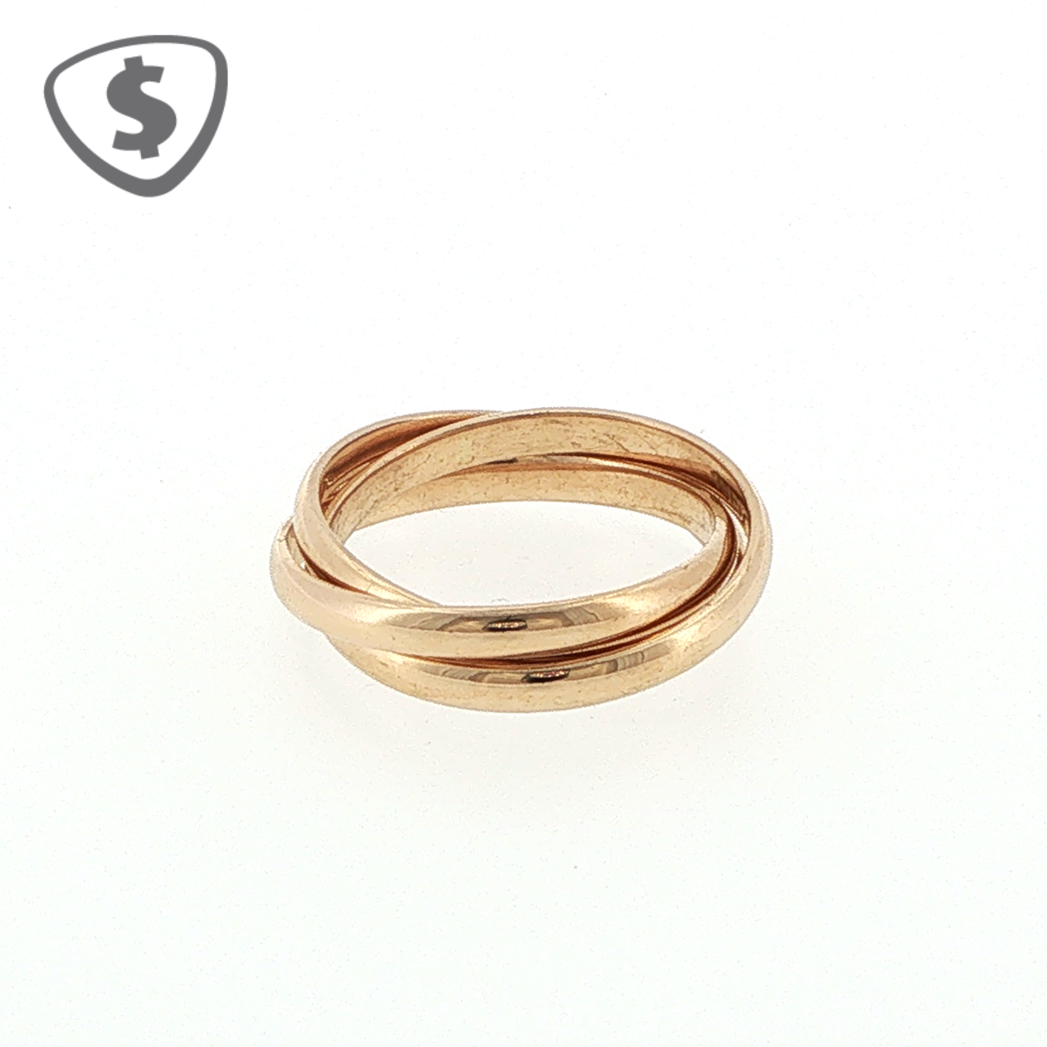 18ct Rose Gold Interlocking Triple Band Ring