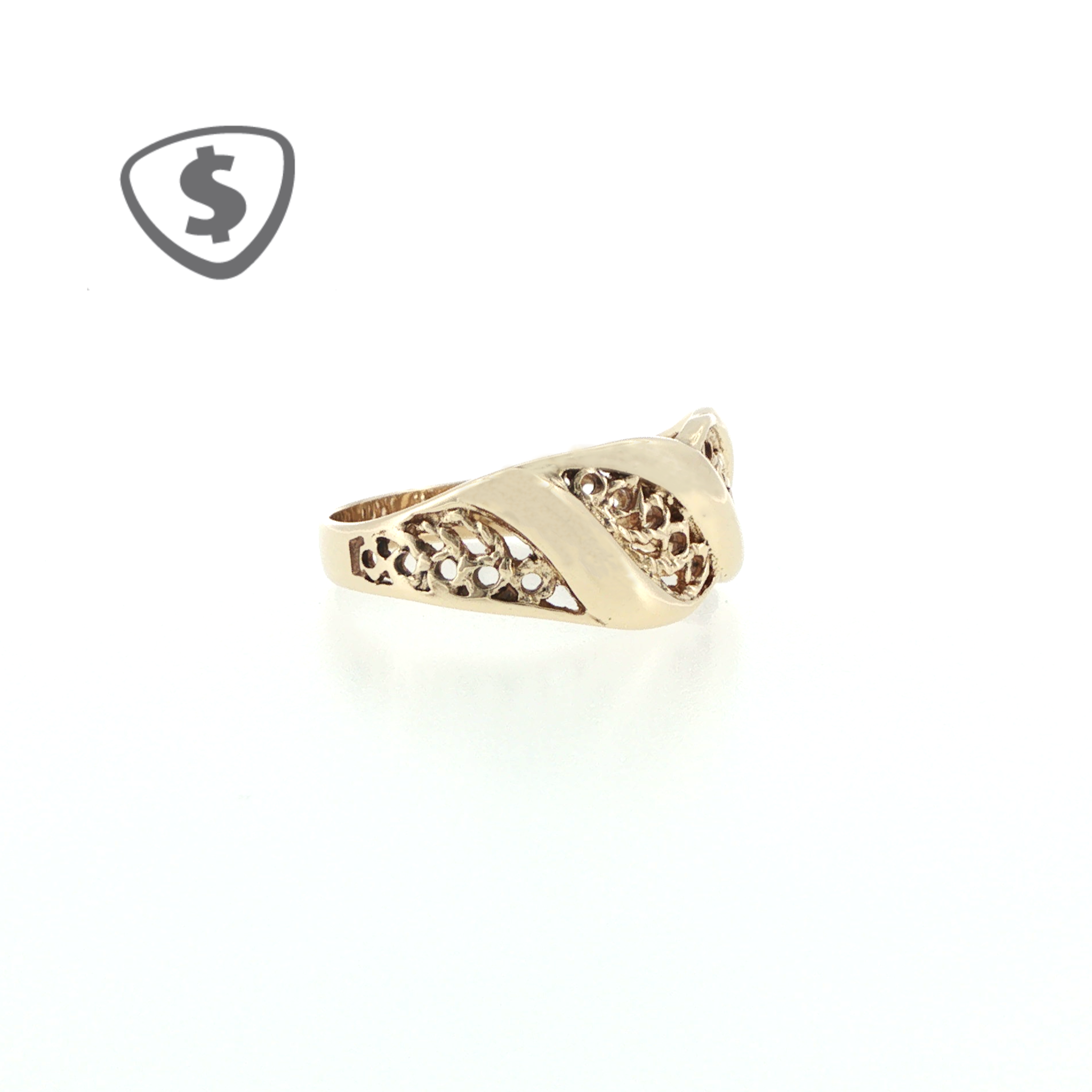 9ct Yellow Gold Filigree Openwork Band Ring