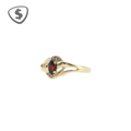 Marquise Garnet Bypass Ring in 9ct Yellow Gold