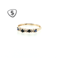 9ct Yellow Gold Multi-Stone Deep Blue Sapphire Ring
