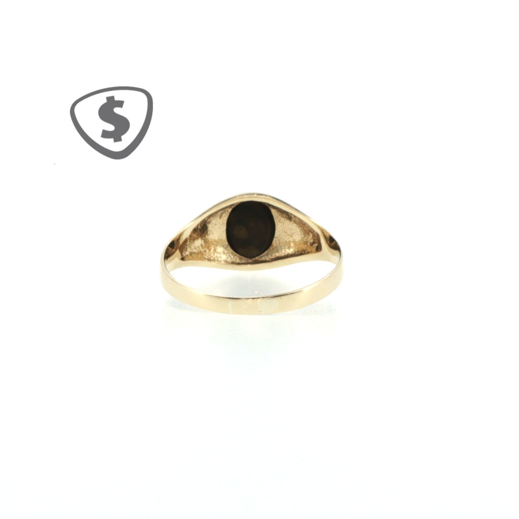 9ct Yellow Gold Oval Tigers Eye Signet Ring