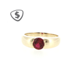 9ct Yellow Gold Ruby Solitaire Half-Bezel Ring