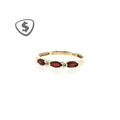9ct Yellow Gold Three-Stone Garnet Ring