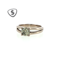 18ct White Gold Fancy Moissanite Solitaire Ring