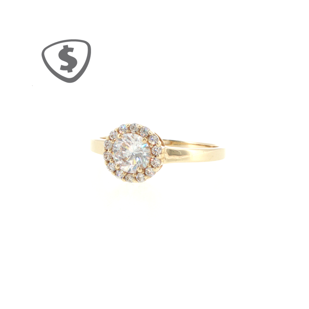 Halo Ring in 9ct Yellow Gold