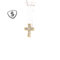 Baguette Diamond Cross Pendant in 18ct Yellow Gold
