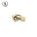 9ct Yellow Gold Intertwined Diamond Ring