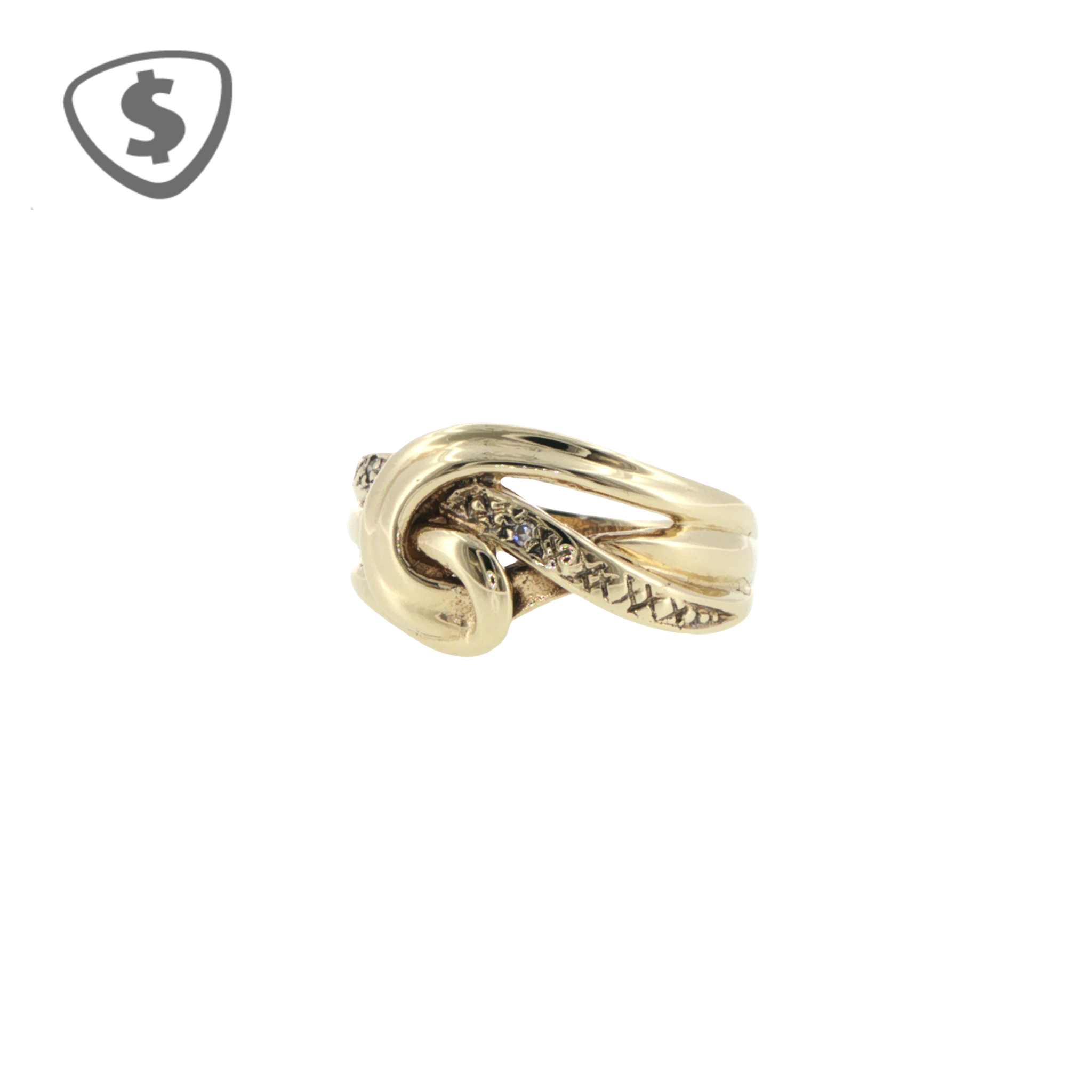 9ct Yellow Gold Intertwined Diamond Ring