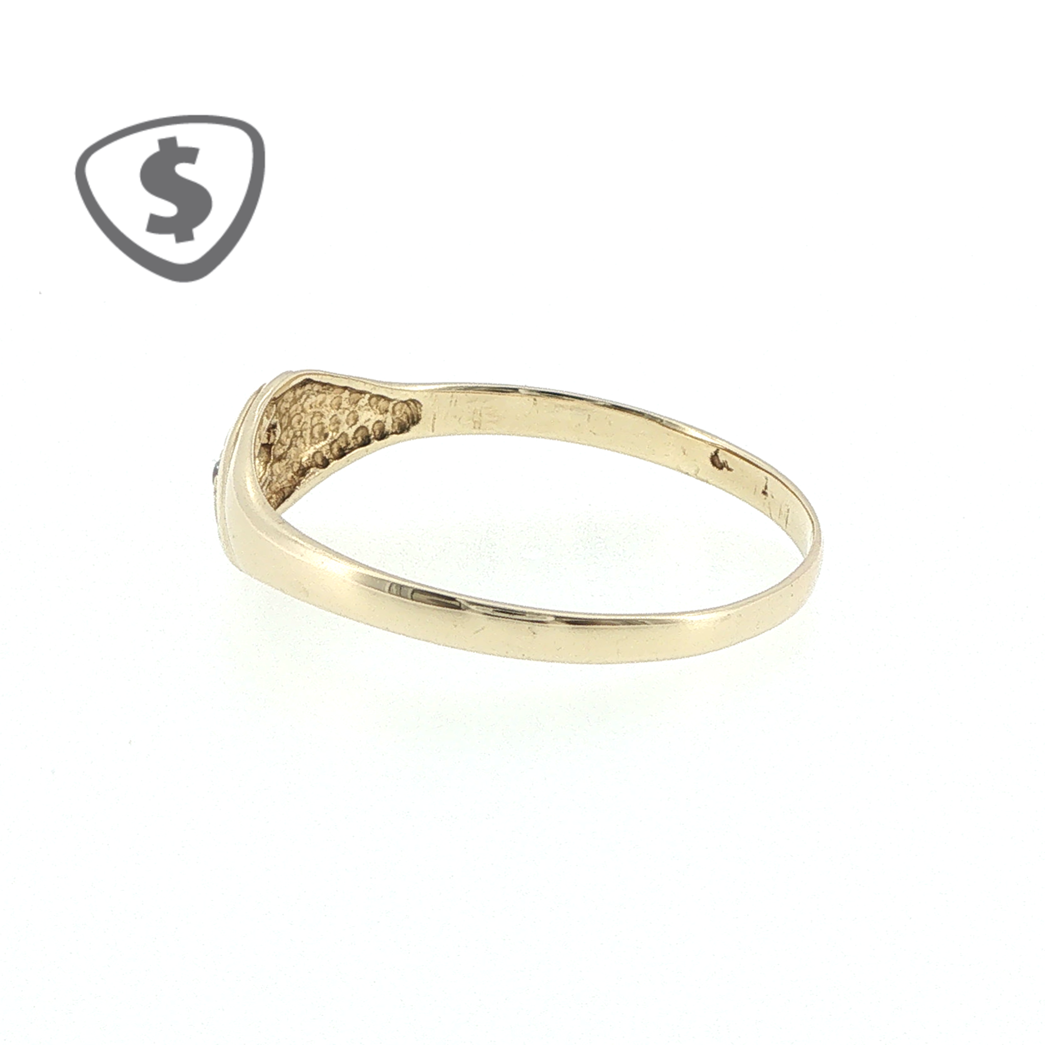 Sculpted 9ct Yellow Gold Ring with Diamond Accent
