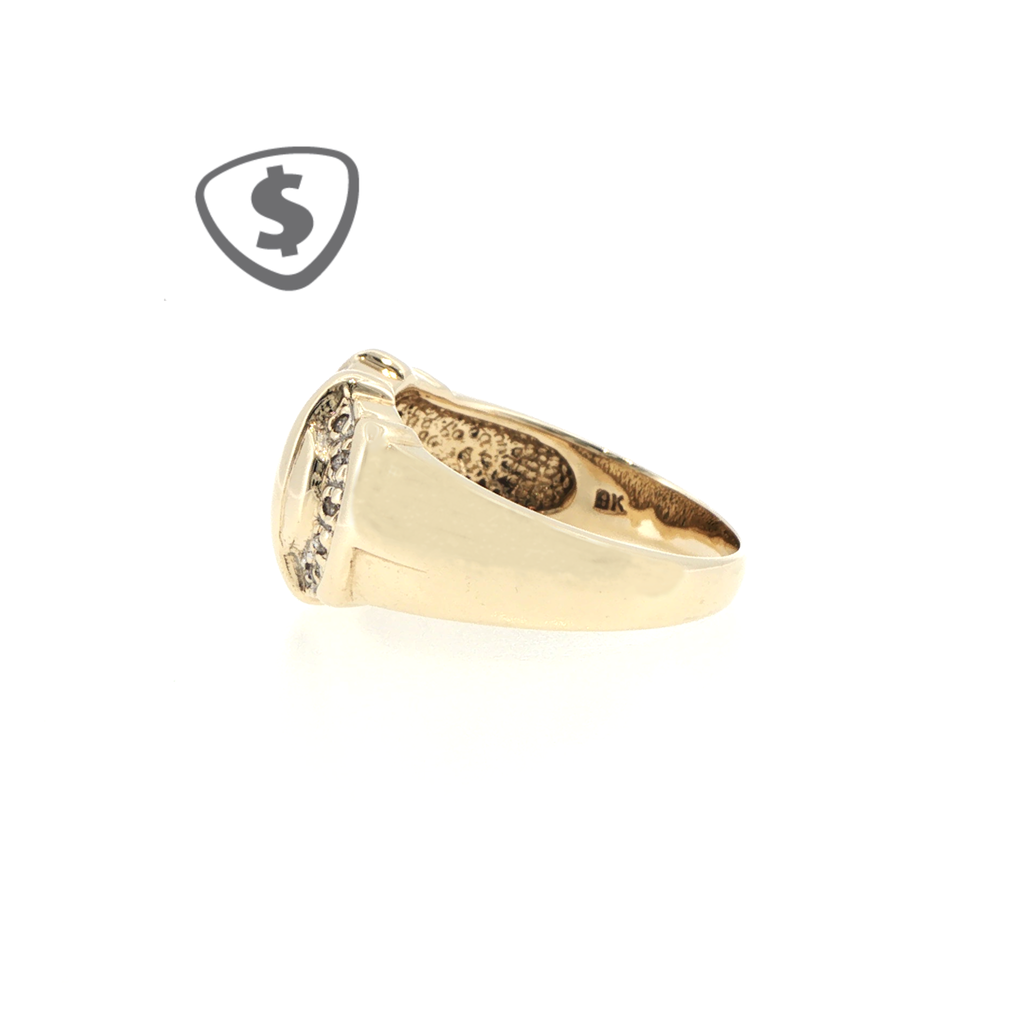 9ct Yellow Gold Sculptural Diamond Cocktail Ring