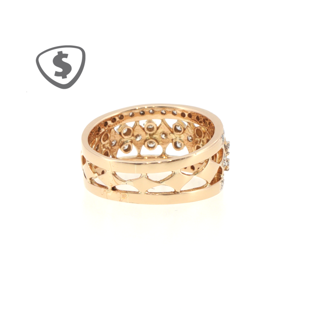 Diamond Lattice Openwork Band Ring in 18ct Rose Gold