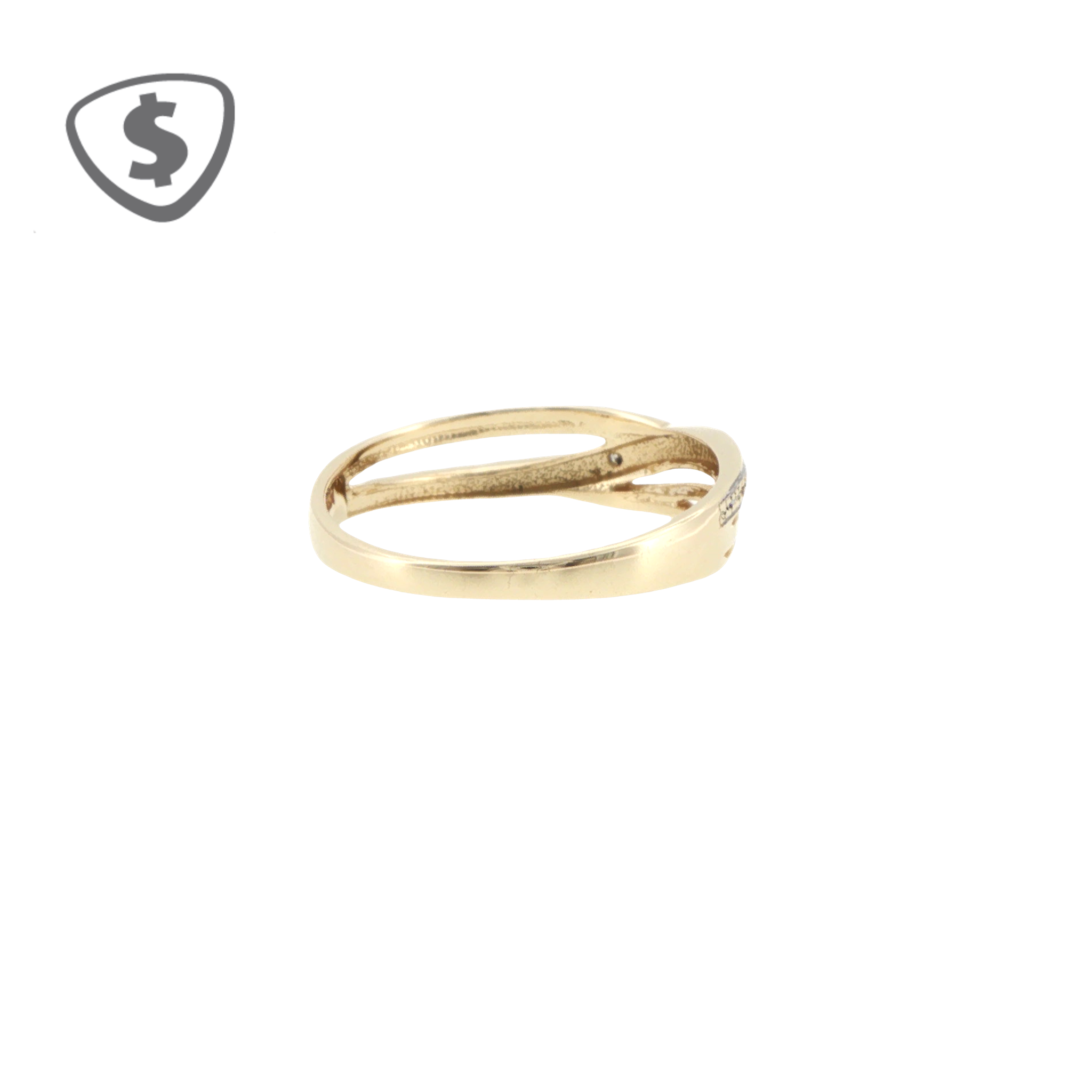 9ct Yellow Gold Diamond Accent Split Band Ring