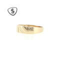 9ct Yellow Gold Diamond Accent Grooved Band Ring