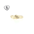 9ct Yellow Gold Diamond Accent Bypass Band Ring