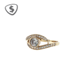 9ct Yellow Gold Diamond Bypass Ring with Milgrain Detailing