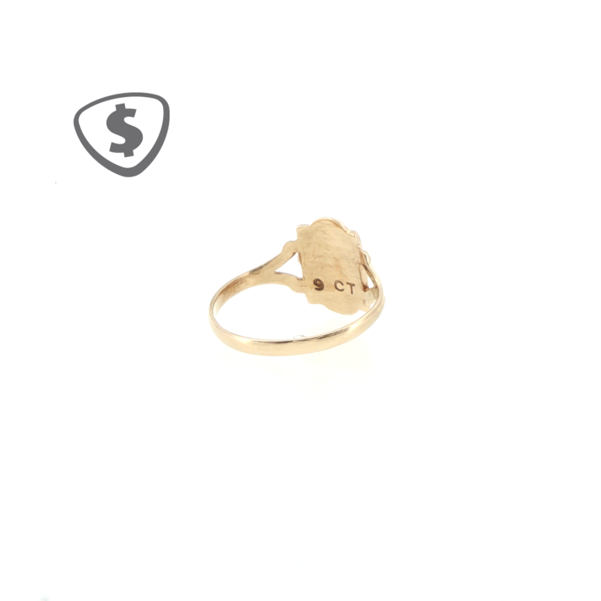 Engraved Shield Signet Ring in 9ct Yellow Gold for Girls