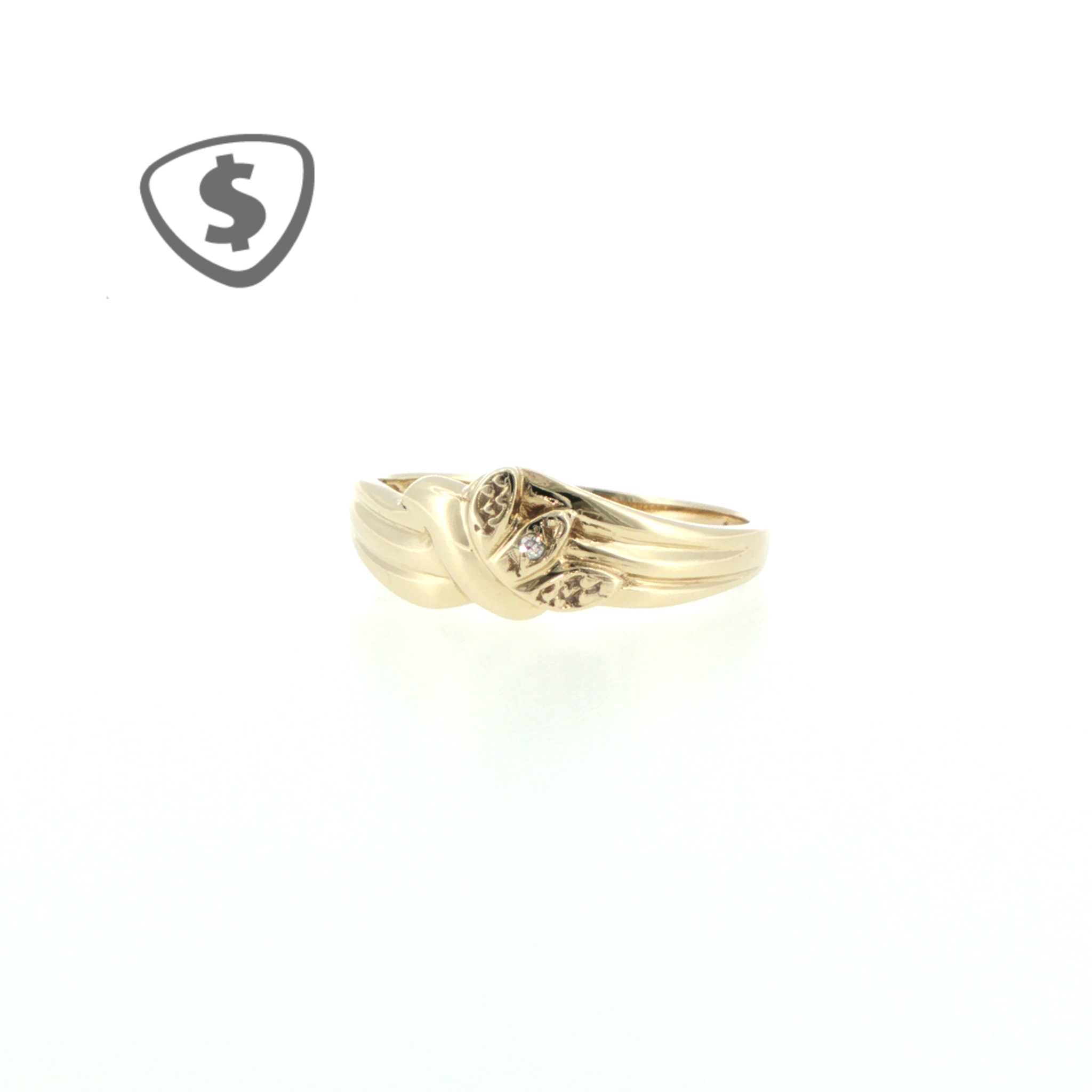 9ct Yellow Gold Intertwined Diamond Band Ring