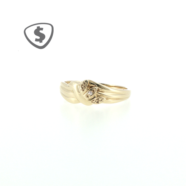 9ct Yellow Gold Intertwined Diamond Band Ring