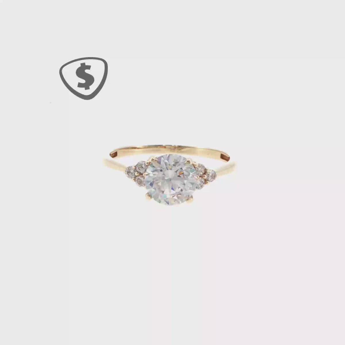 9ct Yellow Gold CZ Multistone Ring
