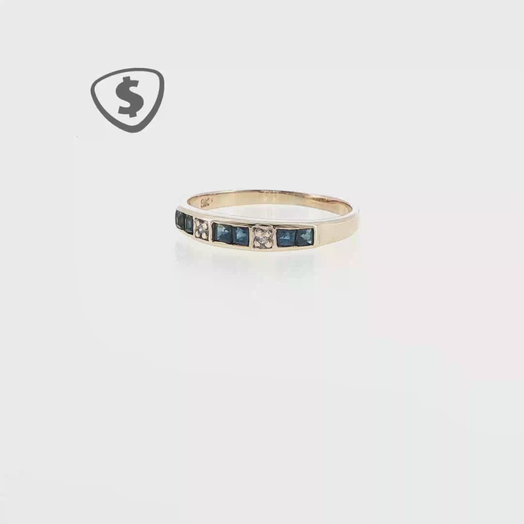 9ct Yellow Gold Eternity Sapphire Ring
