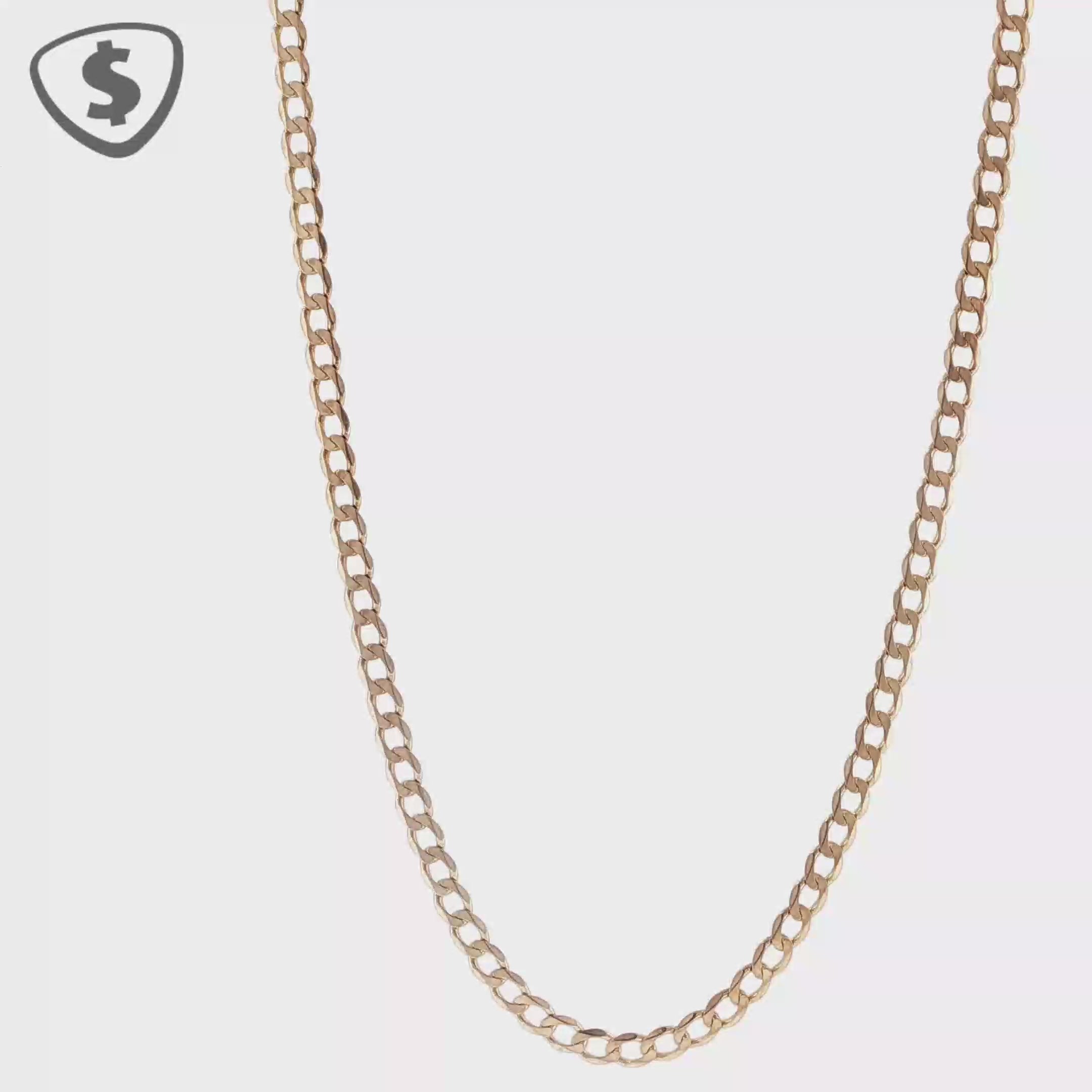 9ct Yellow Gold Cuban Chain Necklace