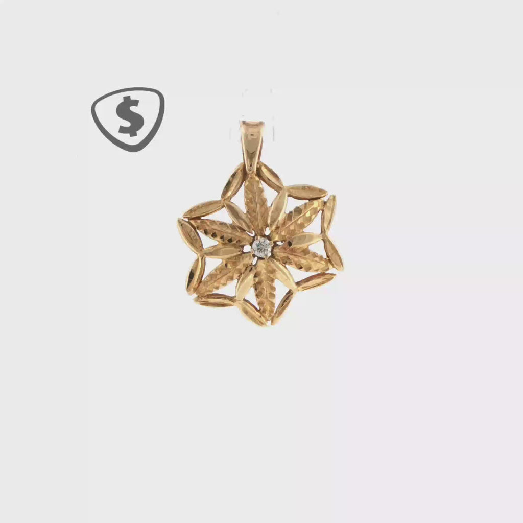 18ct Yellow Gold Flower Pendant